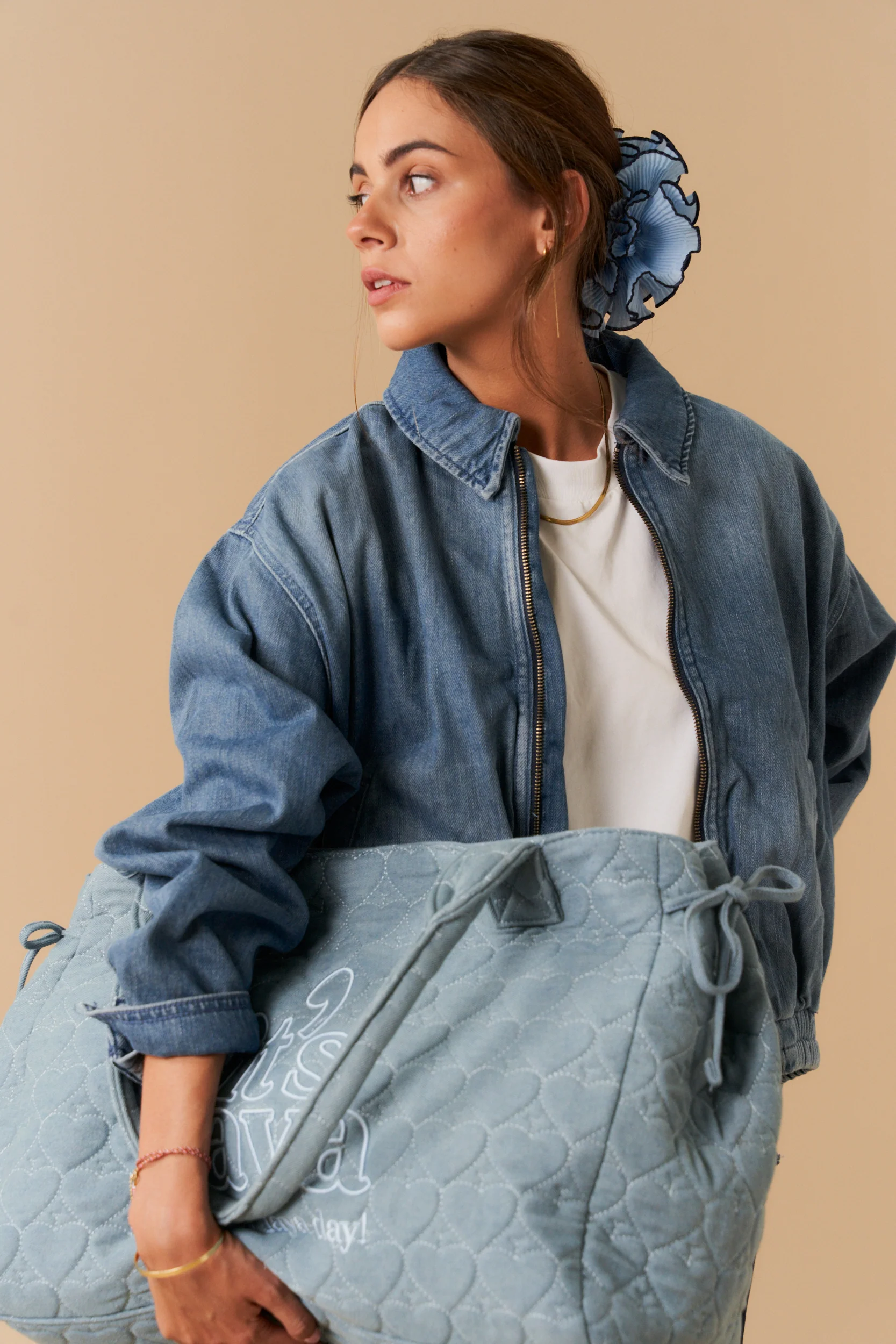 DENIM HEARTS MAXI TOTE - Image 4